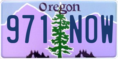 OR license plate 971NOW