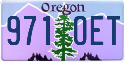 OR license plate 971OET