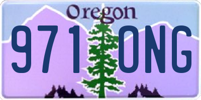 OR license plate 971ONG