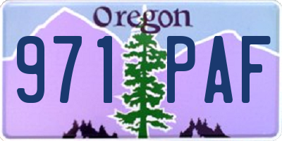 OR license plate 971PAF