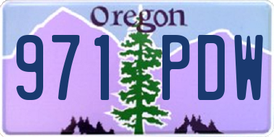 OR license plate 971PDW