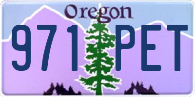 OR license plate 971PET