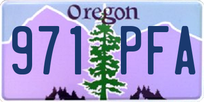 OR license plate 971PFA