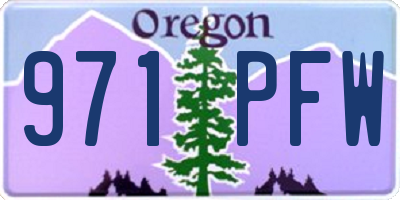 OR license plate 971PFW