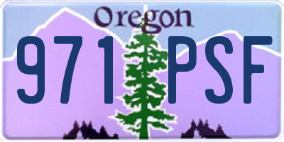OR license plate 971PSF