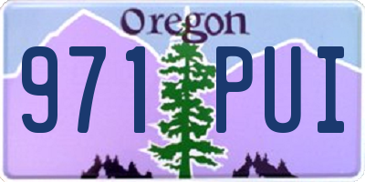 OR license plate 971PUI