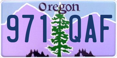 OR license plate 971QAF