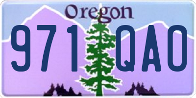 OR license plate 971QAO