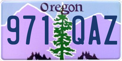 OR license plate 971QAZ