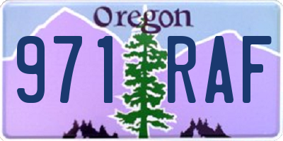 OR license plate 971RAF