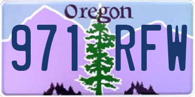 OR license plate 971RFW