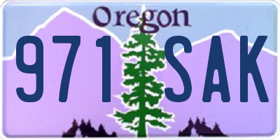 OR license plate 971SAK