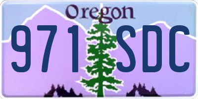 OR license plate 971SDC
