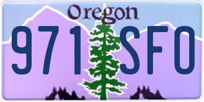 OR license plate 971SFO