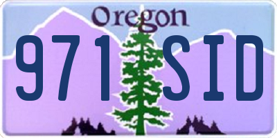 OR license plate 971SID