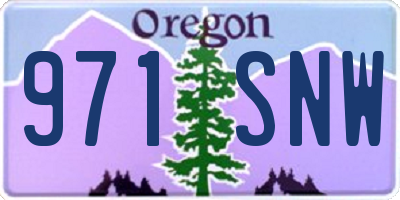 OR license plate 971SNW