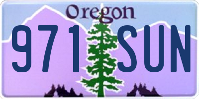 OR license plate 971SUN