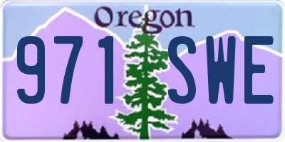 OR license plate 971SWE