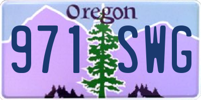 OR license plate 971SWG