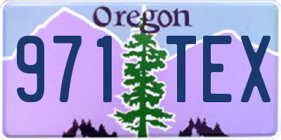 OR license plate 971TEX