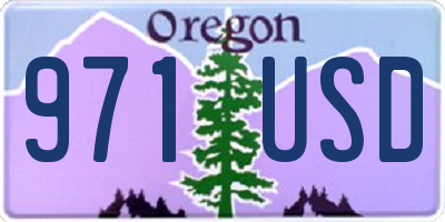 OR license plate 971USD