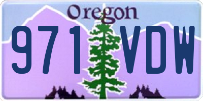 OR license plate 971VDW