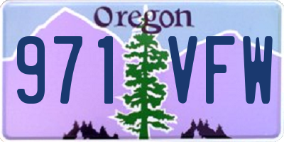 OR license plate 971VFW