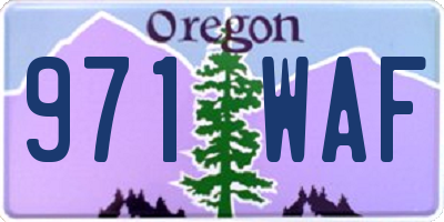 OR license plate 971WAF