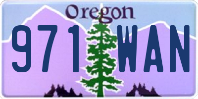 OR license plate 971WAN