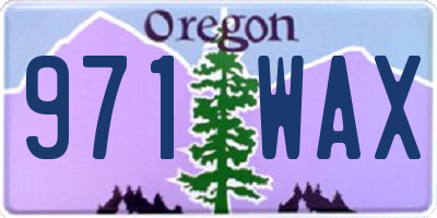 OR license plate 971WAX