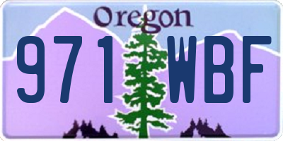 OR license plate 971WBF
