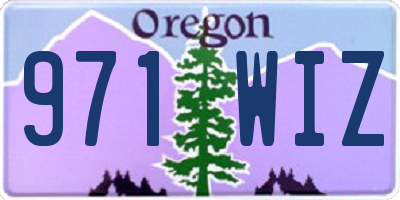 OR license plate 971WIZ