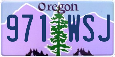 OR license plate 971WSJ