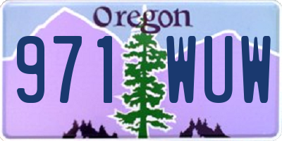 OR license plate 971WUW