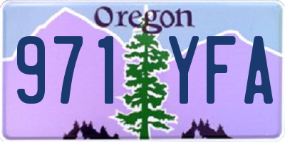 OR license plate 971YFA