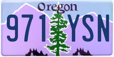 OR license plate 971YSN