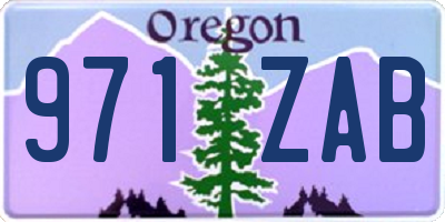 OR license plate 971ZAB