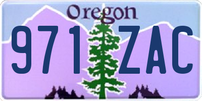 OR license plate 971ZAC