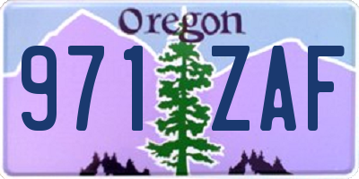 OR license plate 971ZAF