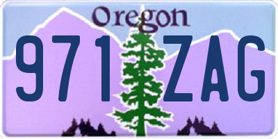 OR license plate 971ZAG