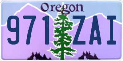 OR license plate 971ZAI