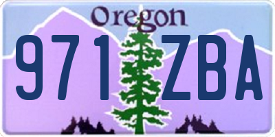 OR license plate 971ZBA