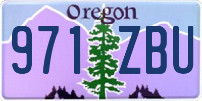 OR license plate 971ZBU