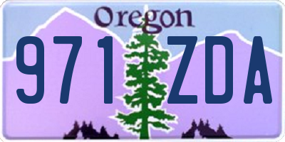 OR license plate 971ZDA