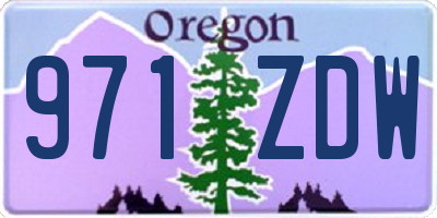 OR license plate 971ZDW
