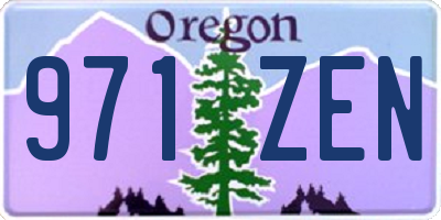 OR license plate 971ZEN