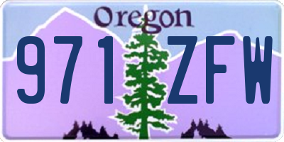 OR license plate 971ZFW