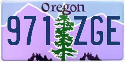 OR license plate 971ZGE