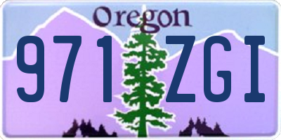 OR license plate 971ZGI