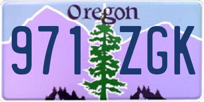 OR license plate 971ZGK